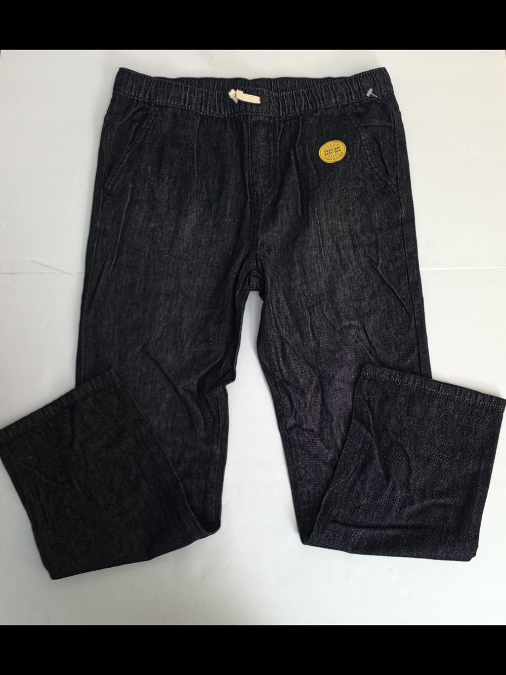 Cat & Jack Black Kids Pull-On Jeans with Yellow Patch